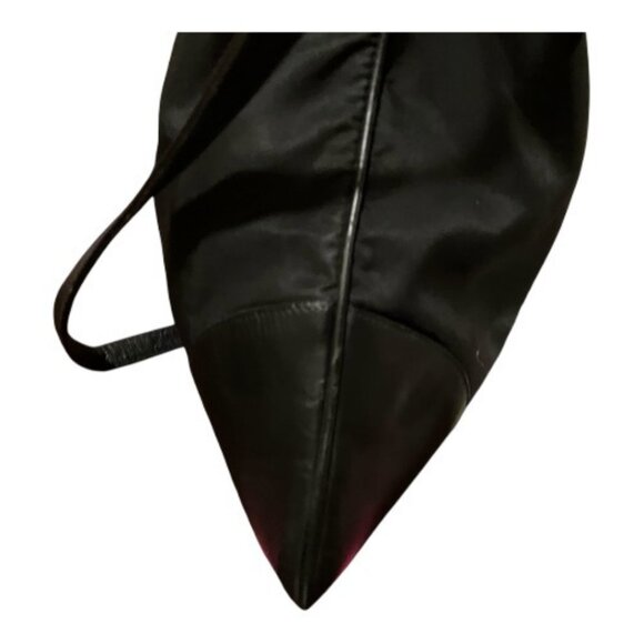 Prada Crossbody Bag Triangle Leather Trim Nylon Messenger  EUC - Picture 10 of 12